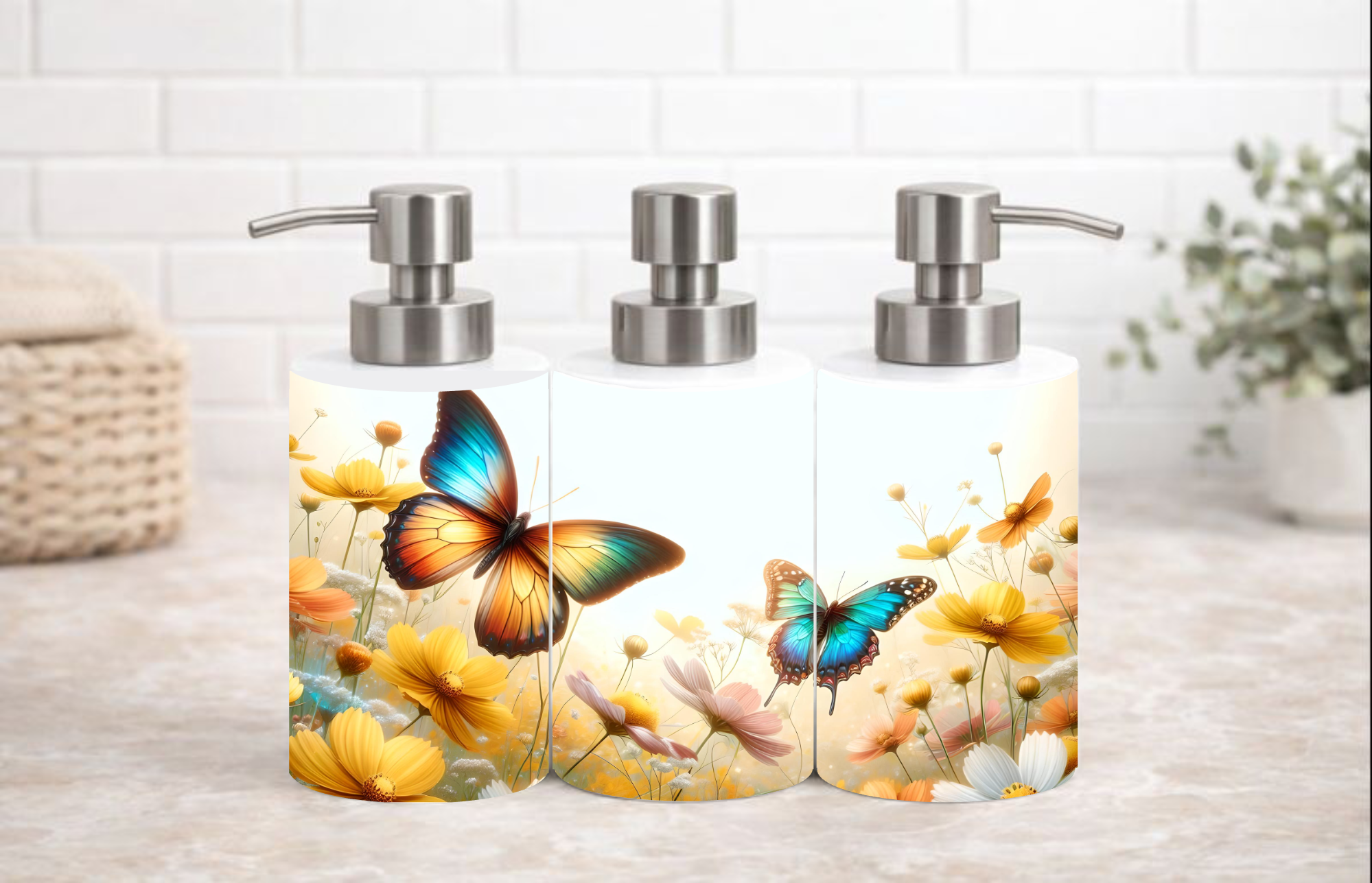 Spring Butterfly Garden Soap & Lotion Dispenser – 18 oz