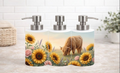 Highland Cow Sunflower 18 oz Soap & Lotion Dispenser – Rustic Farmhouse Kitchen & Bath Décor