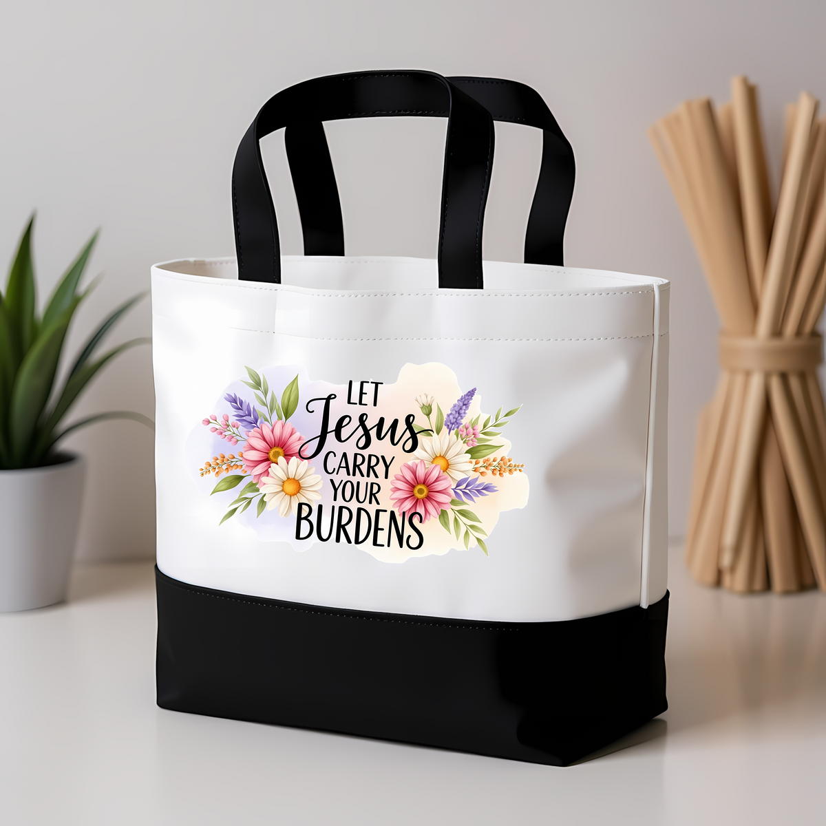 Let Jesus Carry Your Burdens Tote Bag
