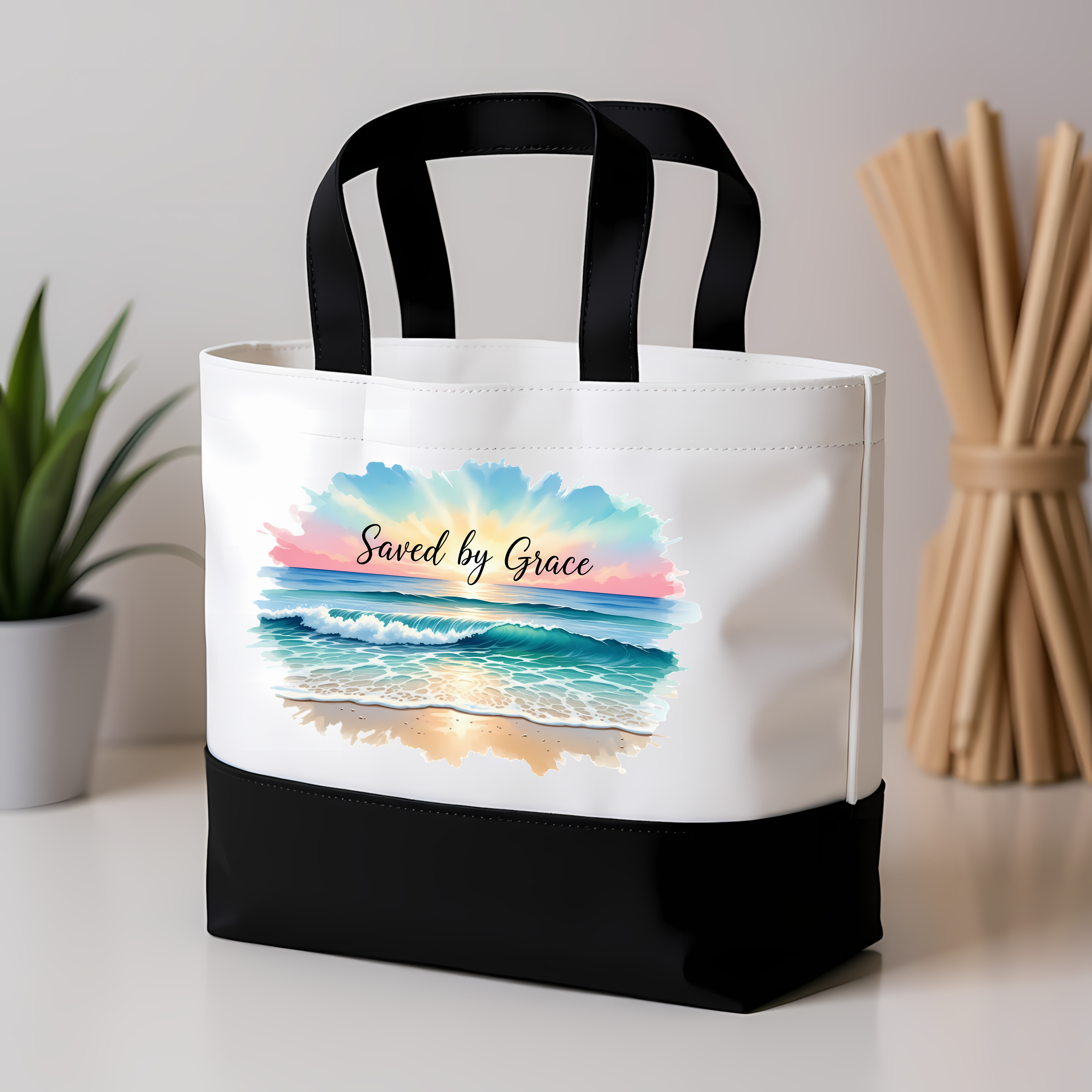 Saved by Grace Coastal Tote Bag
