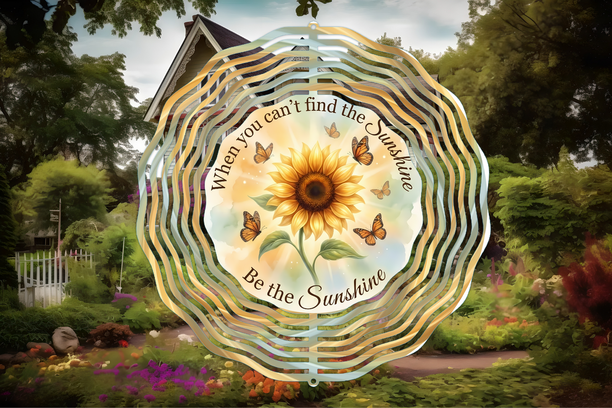 Sunflower Wind Spinner – When You Can’t Find the Sunshine Be the Sunshine Garden Decor