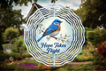 Hope Takes Flight Bluebird Wind Spinner – Inspirational Bird Garden Decor