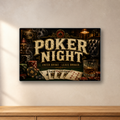 Poker Night aluminum sign in a room mockup