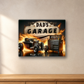 Dad’s Garage Classic Truck aluminum sign in a room mockup
