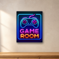 Neon Game Room aluminum sign in a room mockup