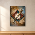 Vintage Baseball aluminum sign in a room mockup