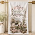 16 x 24 Christian kitchen towel with frog and Joshua 1:9