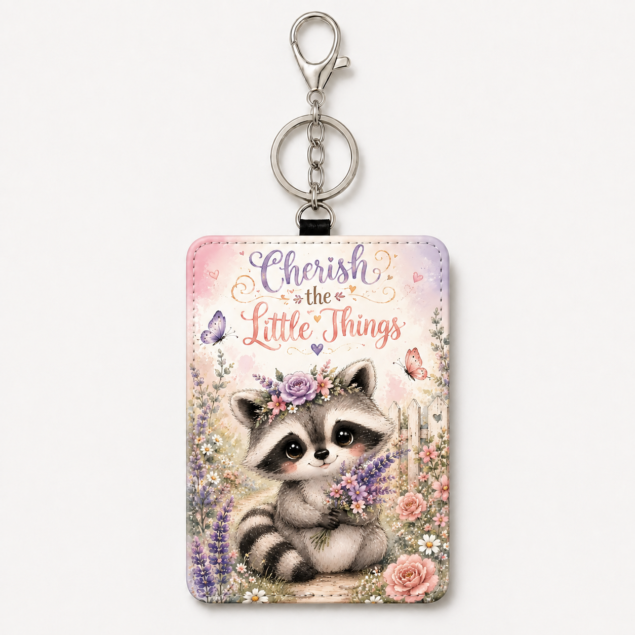 Cherish the Little Things raccoon ID holder