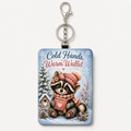 Cold Hands Warm Heart winter raccoon ID holder