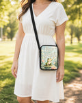 Leap of Faith Frog Crossbody Purse shown worn as an over-the-shoulder purse