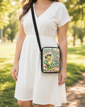 Cute Enough to Get Away With It Frog Crossbody Purse shown worn as an over-the-shoulder purse