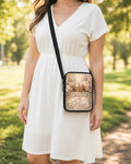 Daughter of the King Crossbody Purse shown worn as an over-the-shoulder purse