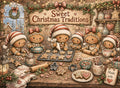 Sweet Christmas Traditions gingerbread glass cutting board