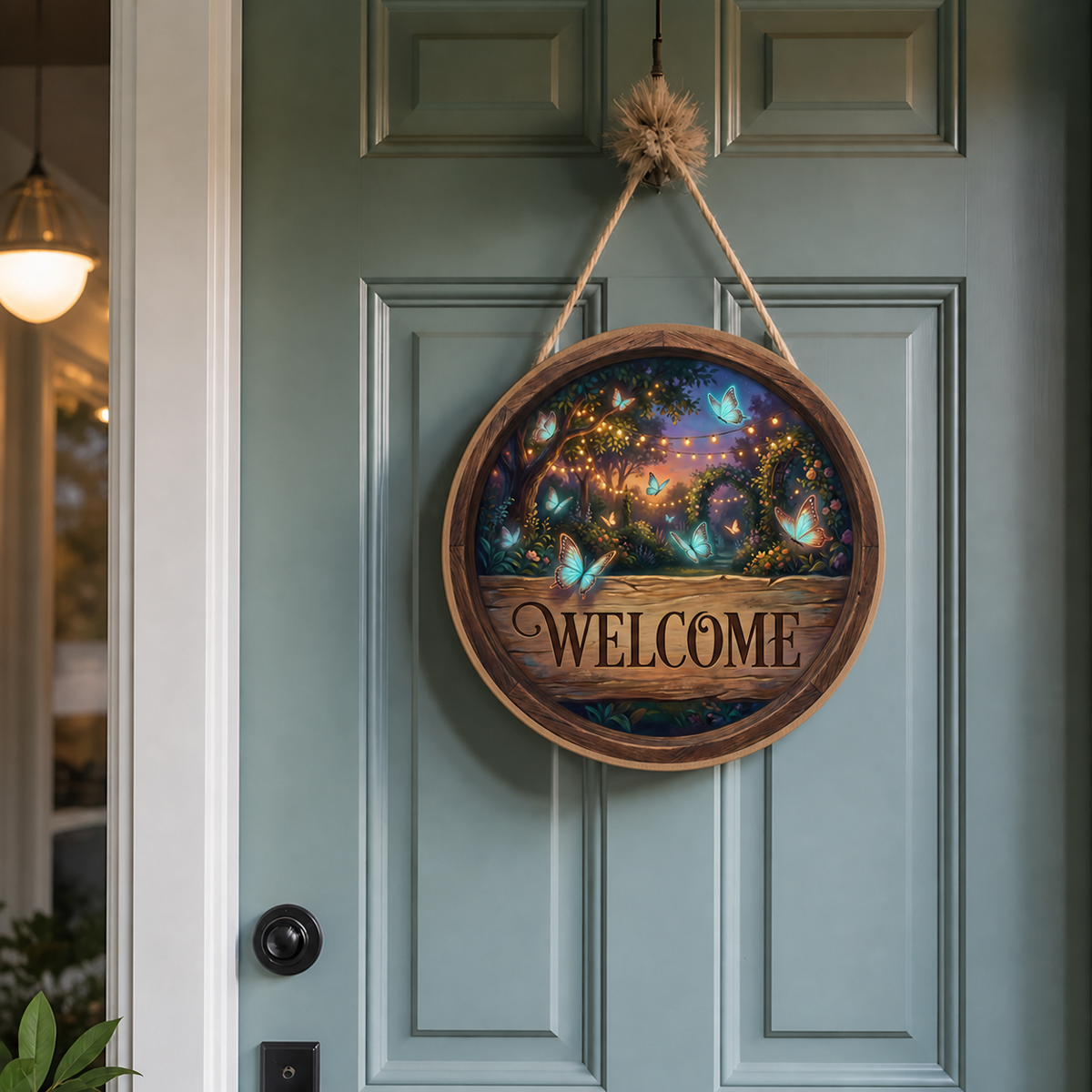 Colorful welcome door round