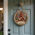 Cardinal Christmas door round