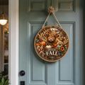 Hello Fall turkey door round