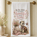 16 x 24 Christian kitchen towel with turtle and Ecclesiastes 3:11