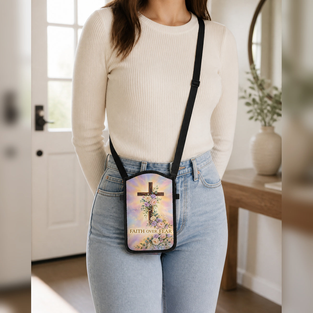 Faith Over Fear cellphone purse