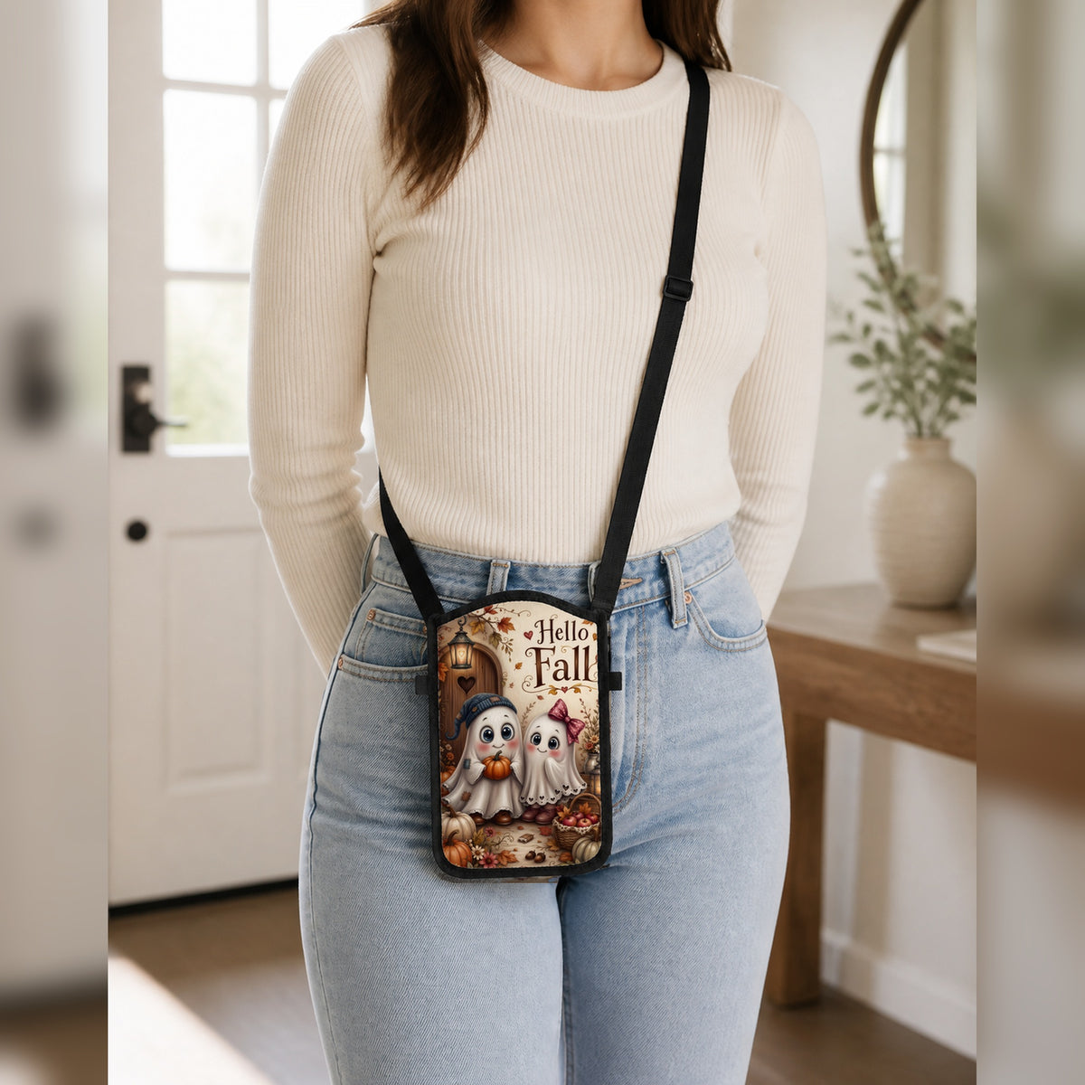 Hello Fall ghost cellphone purse