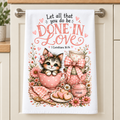 16 x 24 Christian kitchen towel with cat and 1 Corinthians 16:14