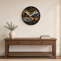 12 inch glass military tribute wall clock honoring Army Navy Air Force and Marines