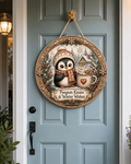 Penguin Kisses and Winter Wishes door round mockup on front door