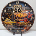 12 inch Route 66 St. Louis glass wall clock