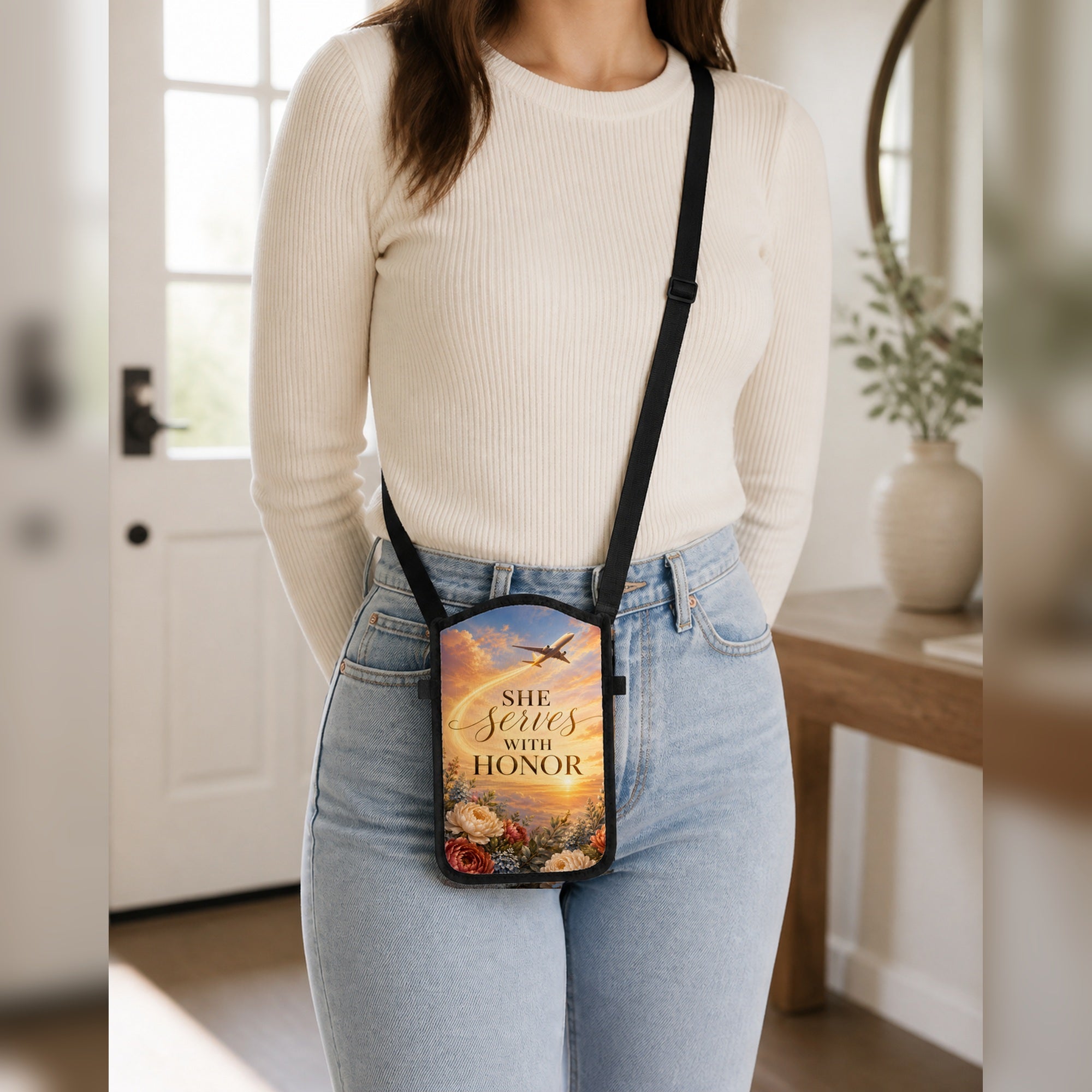She Serves With Honor adjustable cellphone purse