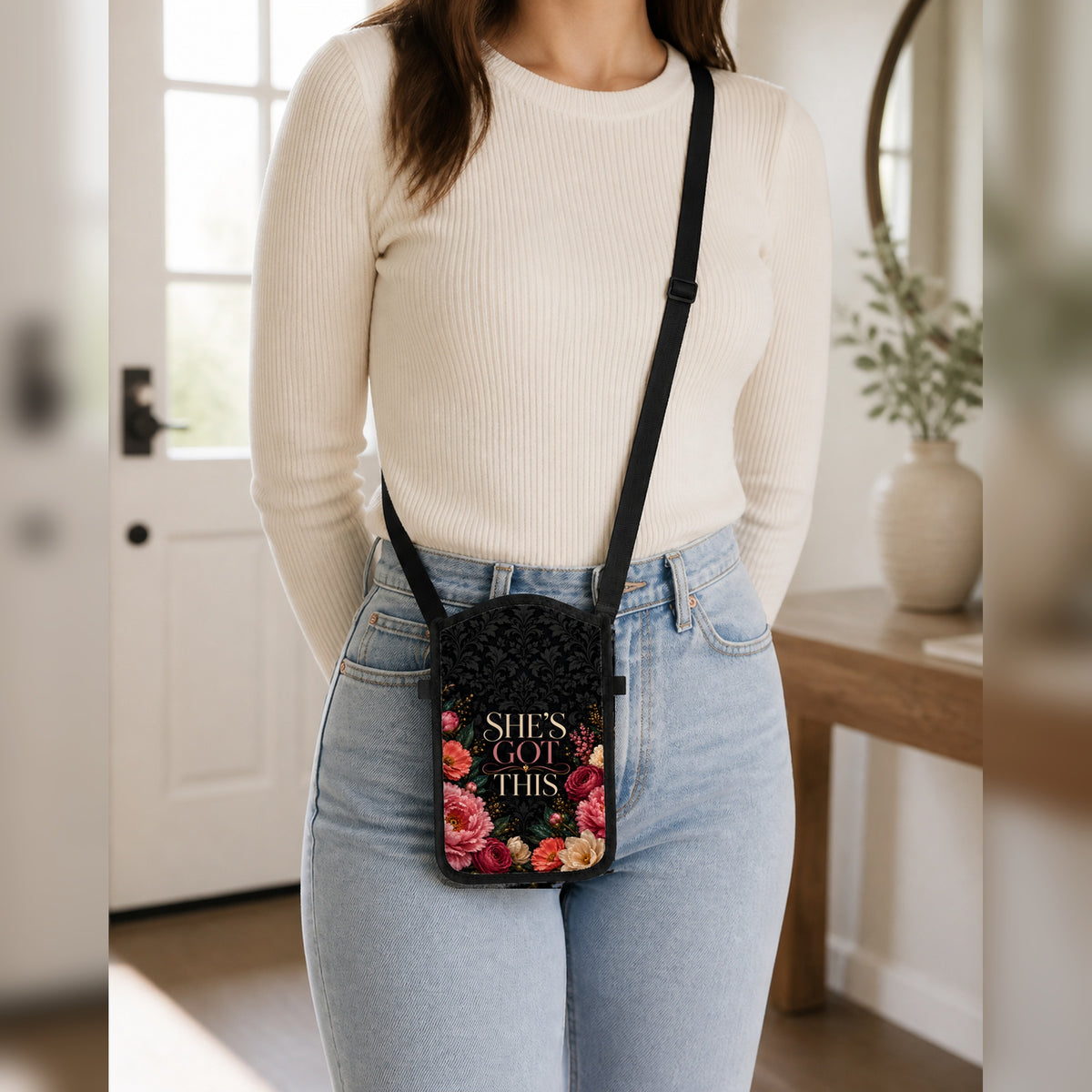 She's Got This floral cellphone purse