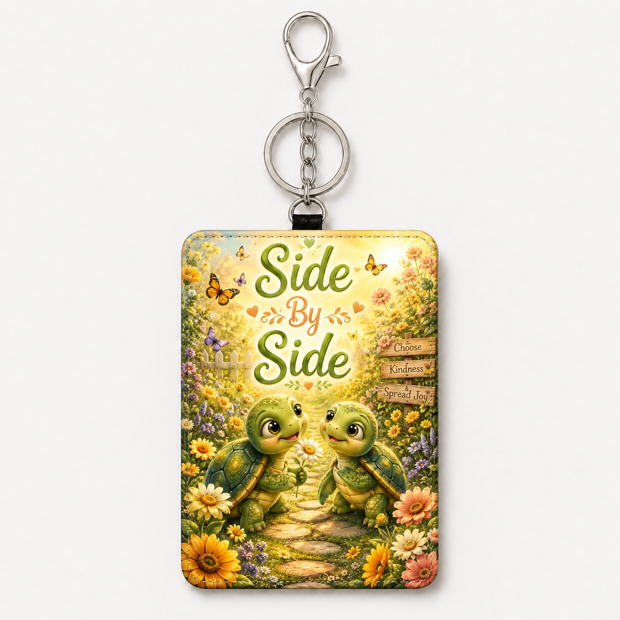 Side by Side floral frog ID holder