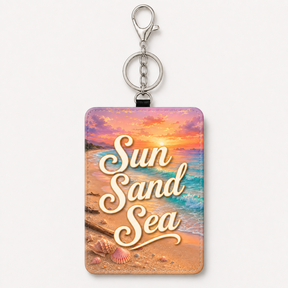 Sun Sand Sea beach ID holder