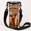 Moody Without My Coffee over-the-shoulder tumbler bag