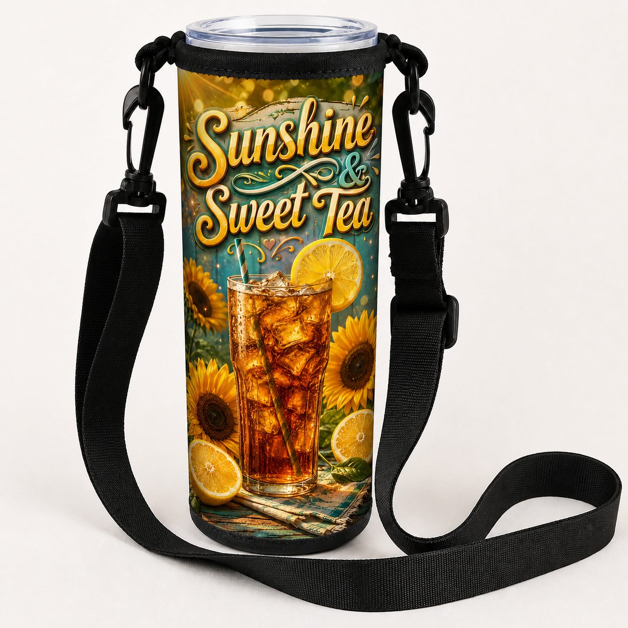 Sunshine & Sweet Tea over-the-shoulder tumbler bag